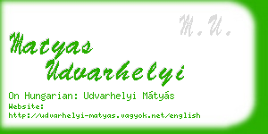 matyas udvarhelyi business card