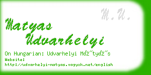 matyas udvarhelyi business card